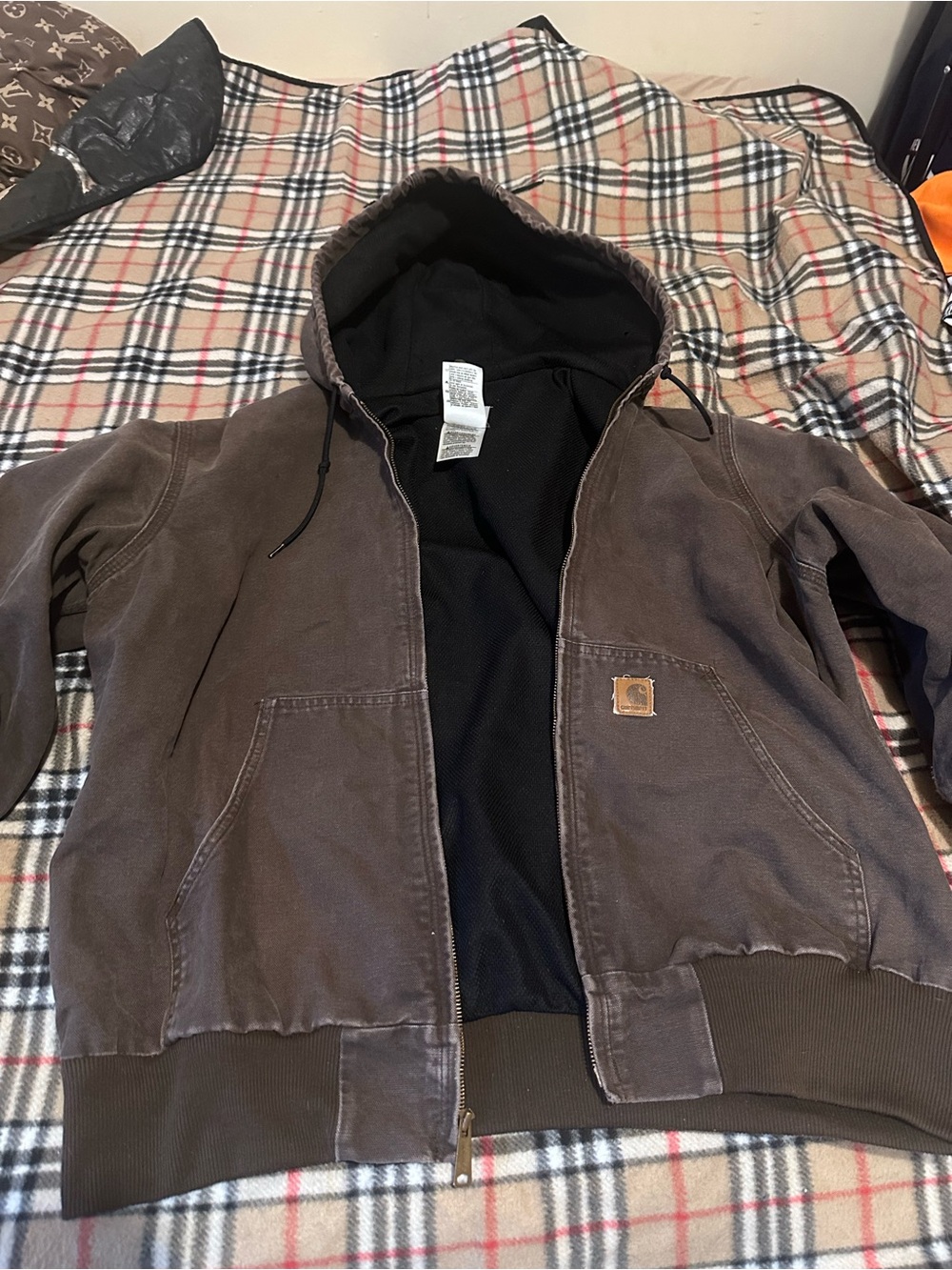 Carhartt Brown Hooded Zip-Front Puffer Jacket